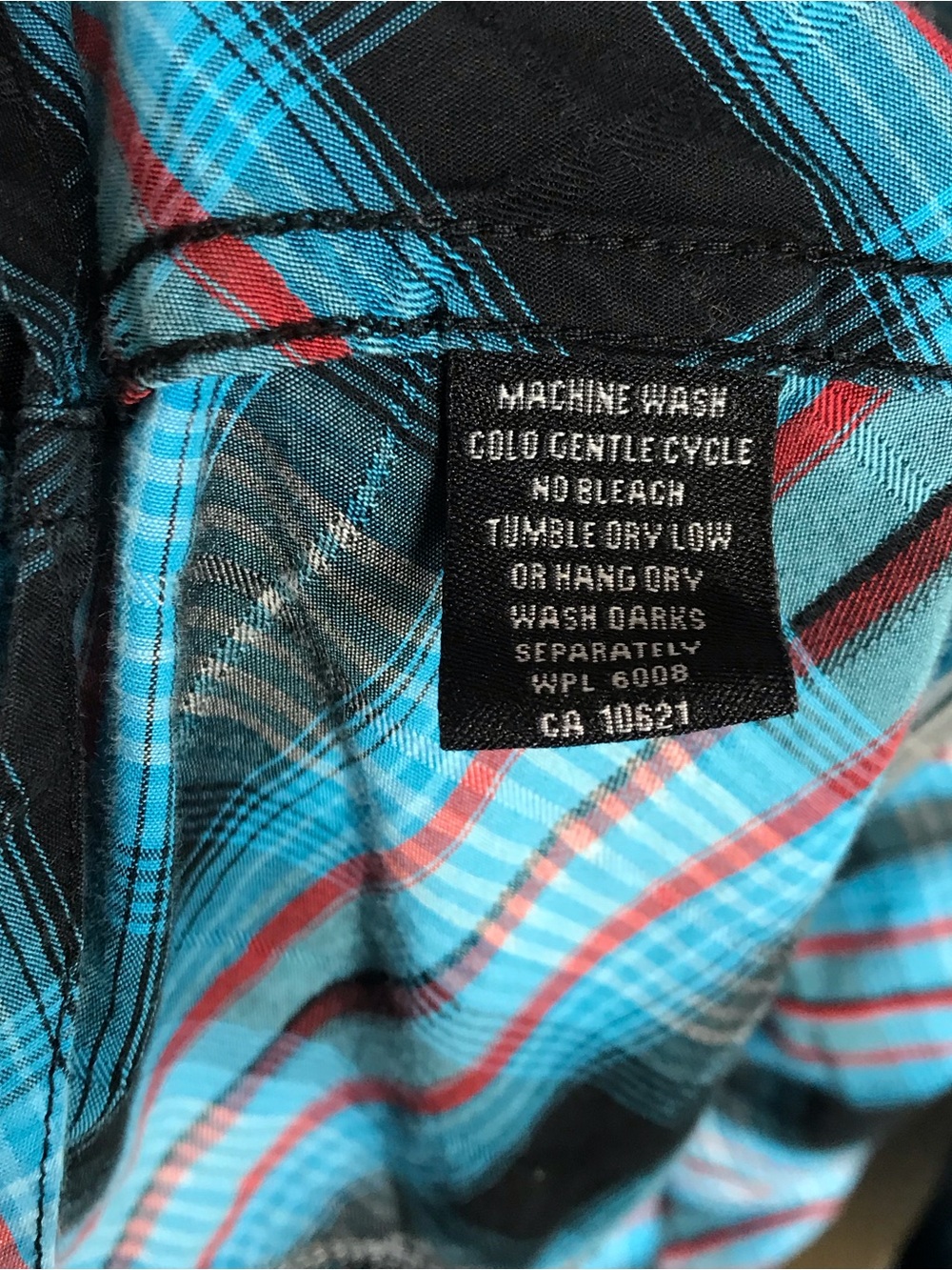 Rock & Roll Cowboy Blue Plaid Button-Down Shirt Men’s SZ XL - Picture 5 of 7